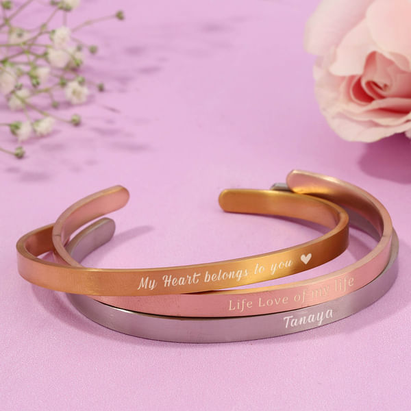 Set of 3 Personalized Cuff Bracelets