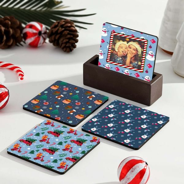 Set of 4 Personalized Xmas Joy Coasters