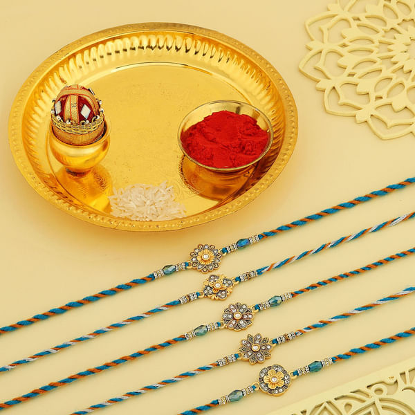 Set of 5 Hand-Crafted Rakhi Hamper