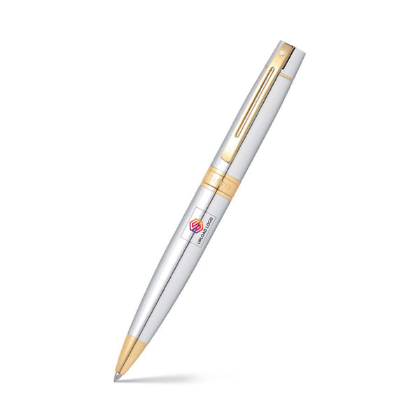 Sheaffer Ballpoint Pen in Bright Chrome With Gold Tone Trim