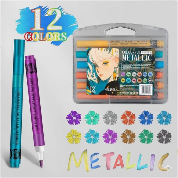 Shimmer Stroke Metallic Markers Set Of 12