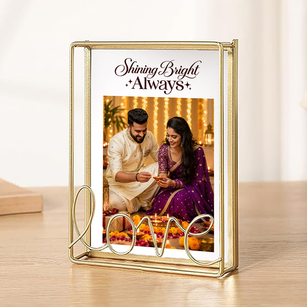Shining Bright Always Personalized Gold Metal Frame
