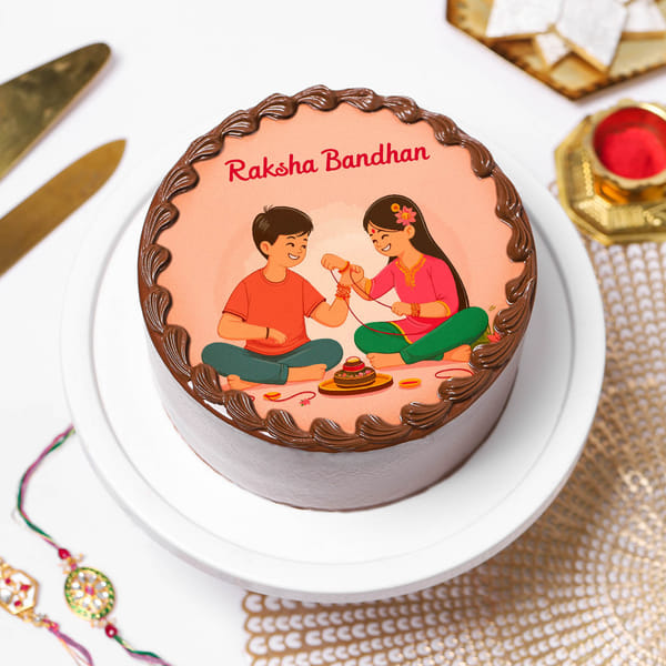 Sibling Bond Chocolate Photo Cake
