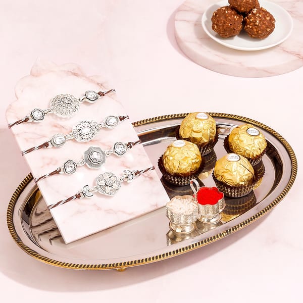 Silver Charm Rakhi Celebration Set