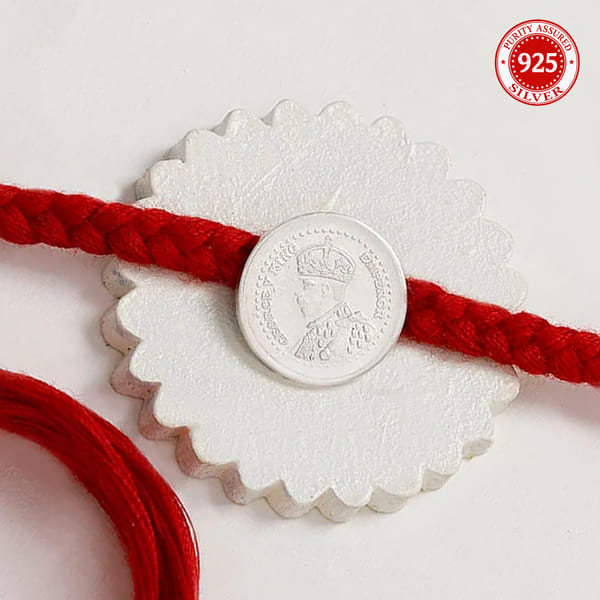 Silver George V King Emperor Coin Rakhi