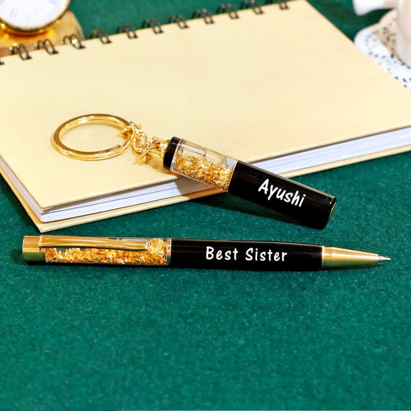 Sister Personalized Pen And Keychain Set