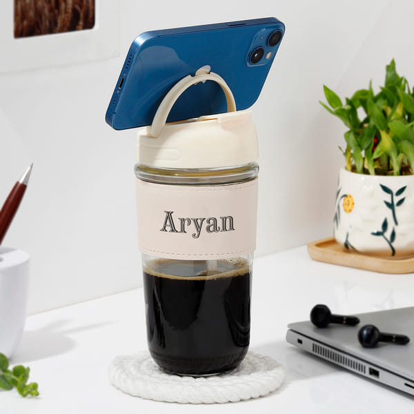 Sleek Personalized Glass Sipper