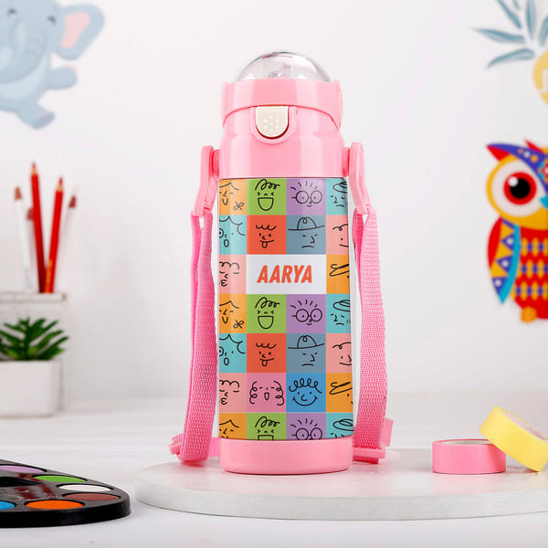 Smiling Sips Personalized Water Bottle For Kids