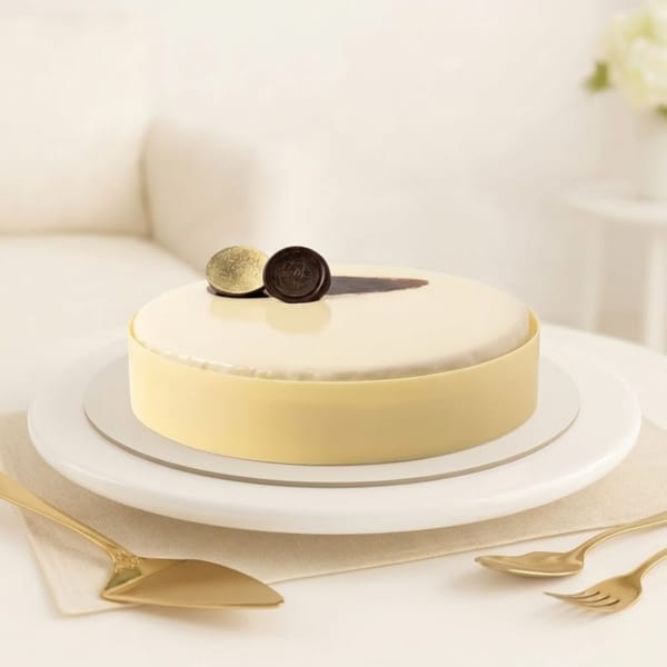 Smooth White Chocolate Mudcake with Belgian Collar