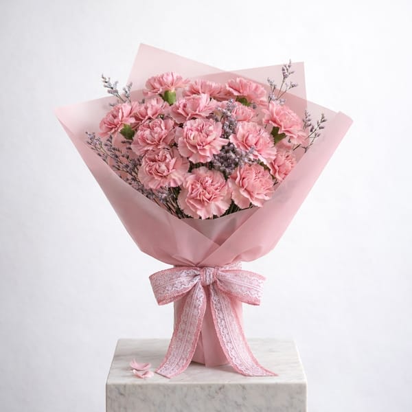Soft Pink Carnation Bouquet