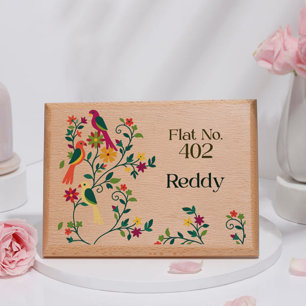 Song of Home Personalized Wooden Name Plate