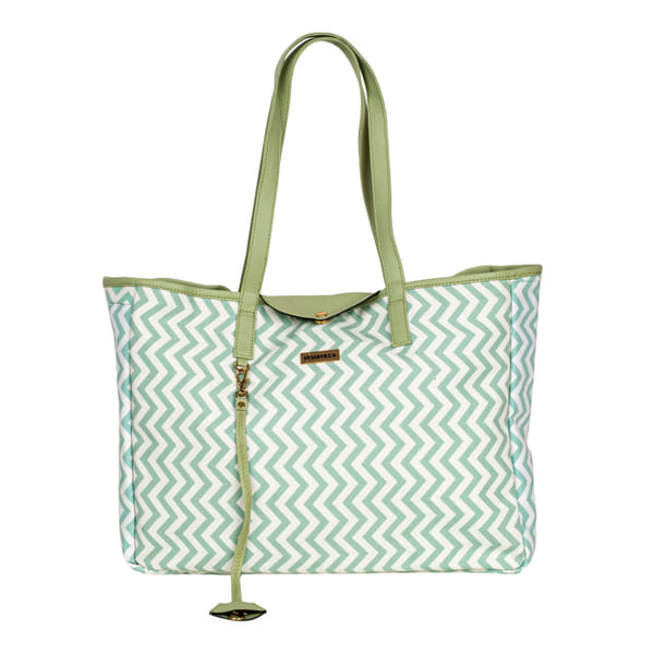 Sophisticated Canvas Reversible Tote Bag - Mint Green
