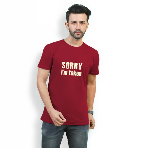 Sorry I'm Taken Mens T-shirt - Maroon