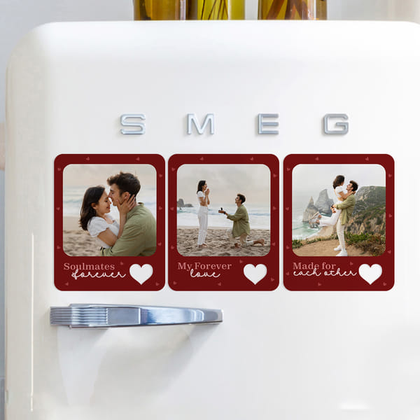 Soulmates Forever Personalized Fridge Magnets Trio For Valentine's Day