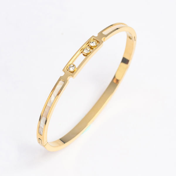 Sparkling Golden Charms Bangle Bracelet