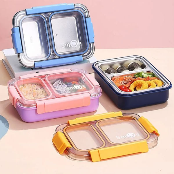 Spill-Proof 2 Grid Lunch Box - Assorted - Single Piece