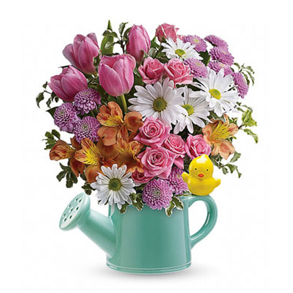 Spring Watering Can Floral Bouquet