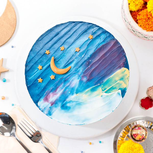 Starry Delight Karwa Chauth Cake
