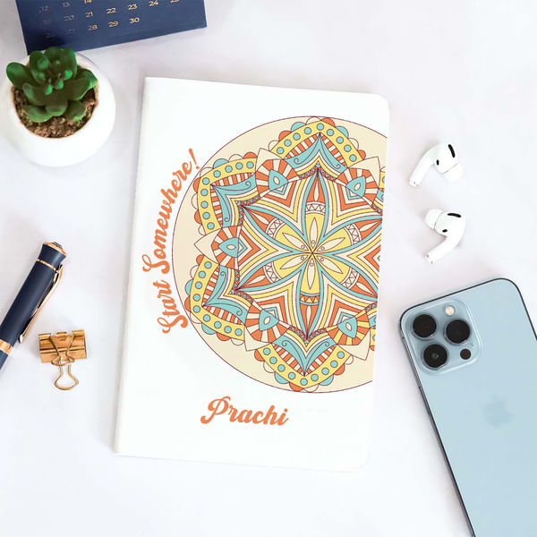 Start Somewhere Personalized Mandala Notebook