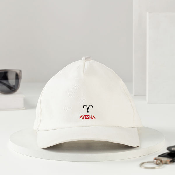 Stellar Sun Sign - Personalized White Cap - Aries