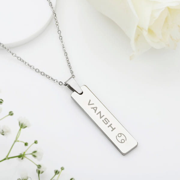 Stellar Zodiac - Personalized Pendant Link Chain - Cancer