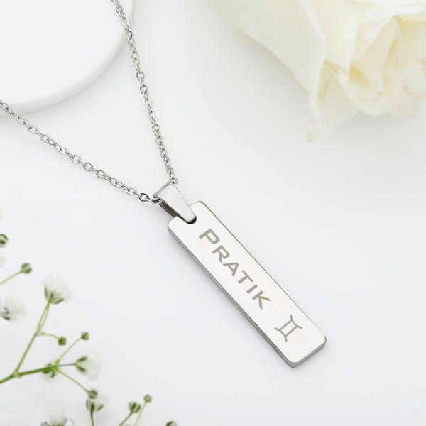 Stellar Zodiac - Personalized Pendant Link Chain - Gemini