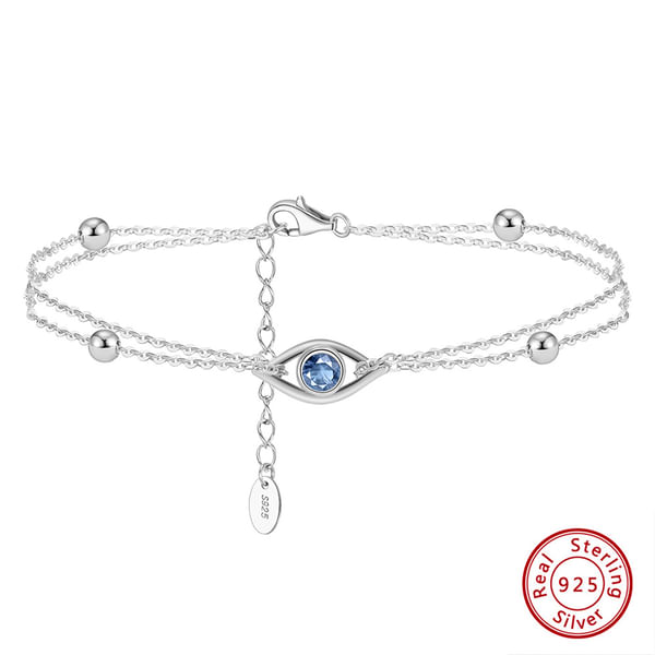 Sterling Silver Evil Eye Bracelet