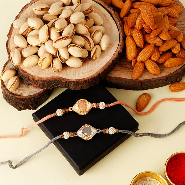 Stone Rakhis With Dry Fruits