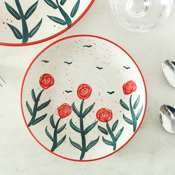 Stoneware Floral Quarter Plate