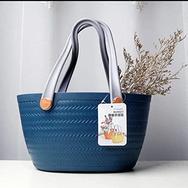 Storage Basket With Handles - Self Textured - Assorted - Single Piece