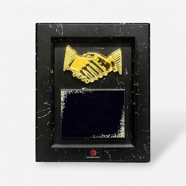 Striking Marble-Finish Handshake Trophy