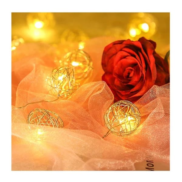 String Light - Golden Wire - Ball - 1.2m