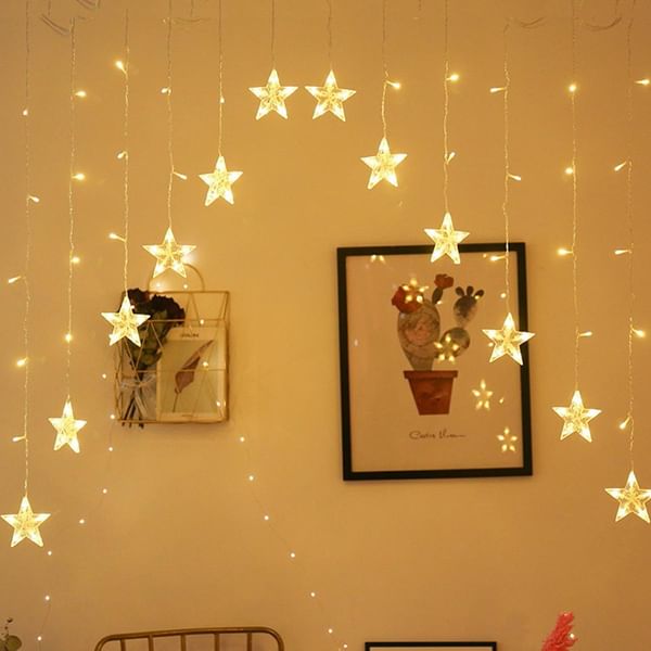 String Lights - Curtain - LED And Star - 3Mtr