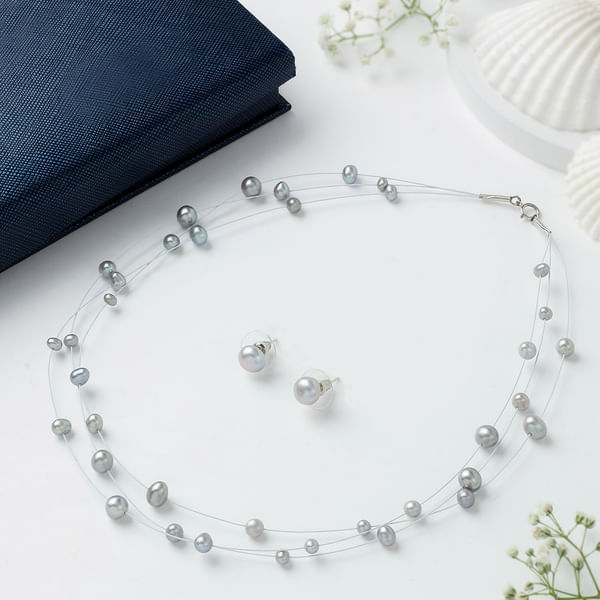 Strings Of Pearls Necklace Set