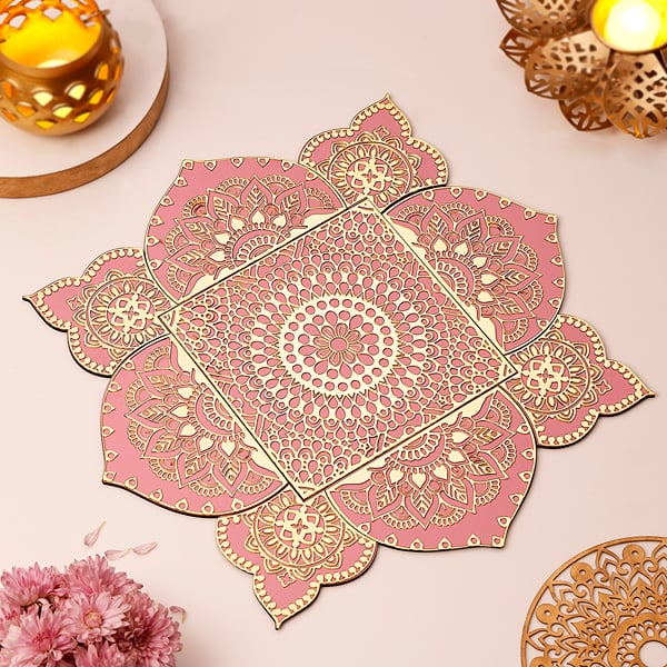 Stunning Acrylic Laser Cut Diwali Rangoli Mat