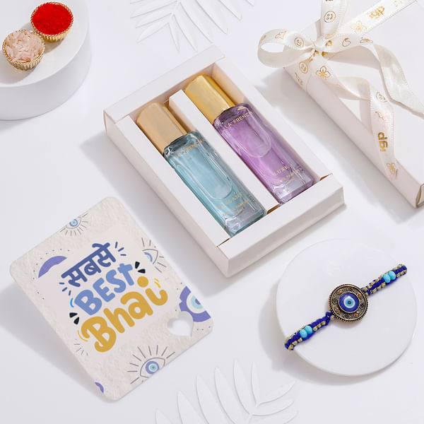 Stylish Evil Eye Rakhi Gift Combo