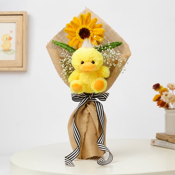 Sunflower Chick Soft Toy Bouquet