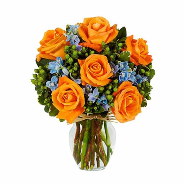 Sunny Orange Rose Bouquet