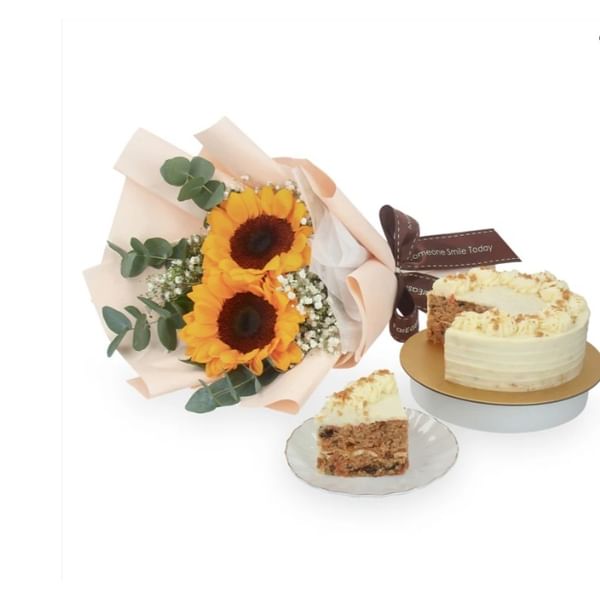 Sunny Sunflowers with Frozen Carrot Cake