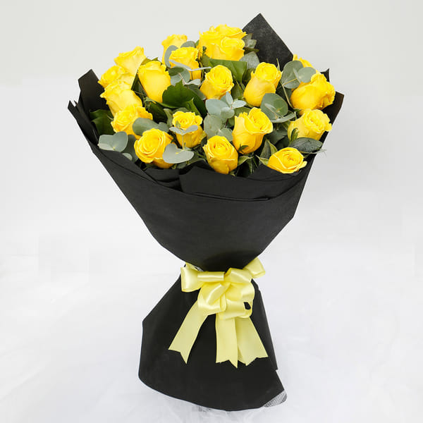 SUNSHINE 20 YELLOW ROSES BOUQUET