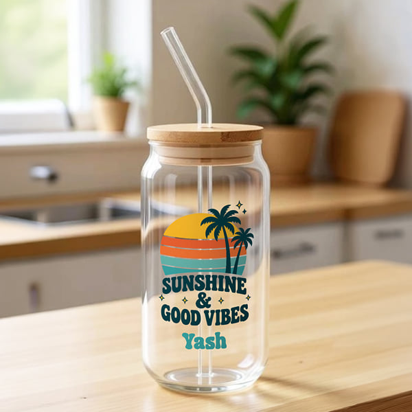 Sunshine Personalized Glass Tumbler
