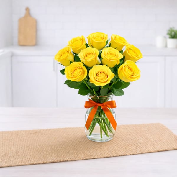 Sunshine Yellow Rose Arrangement