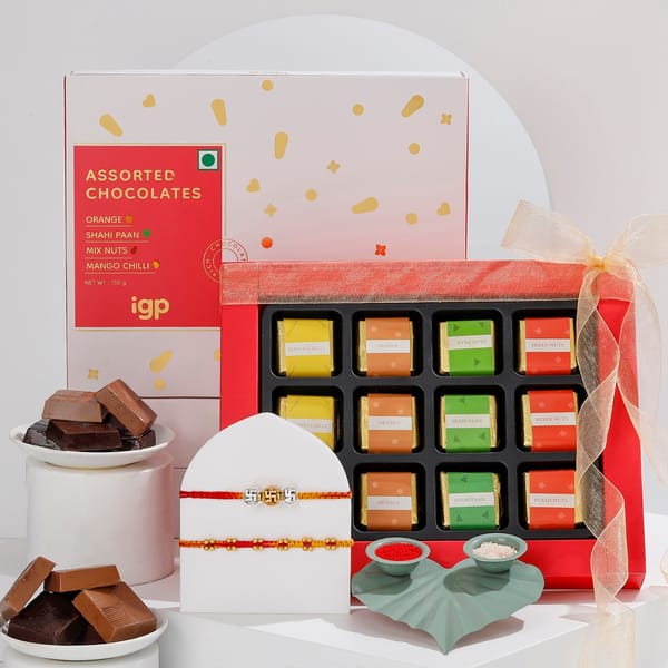 Swastik And Rudraksha Rakhis Hamper