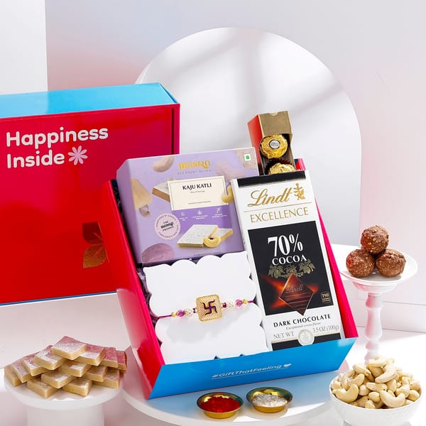 Swastik Meenakari Rakhi Hamper
