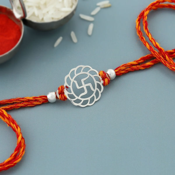 Swastika 925 Sterling Silver Rakhi