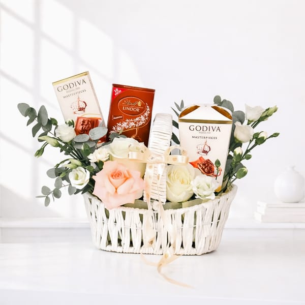Sweet Bloom with 3 Chocolates Gift Hamper