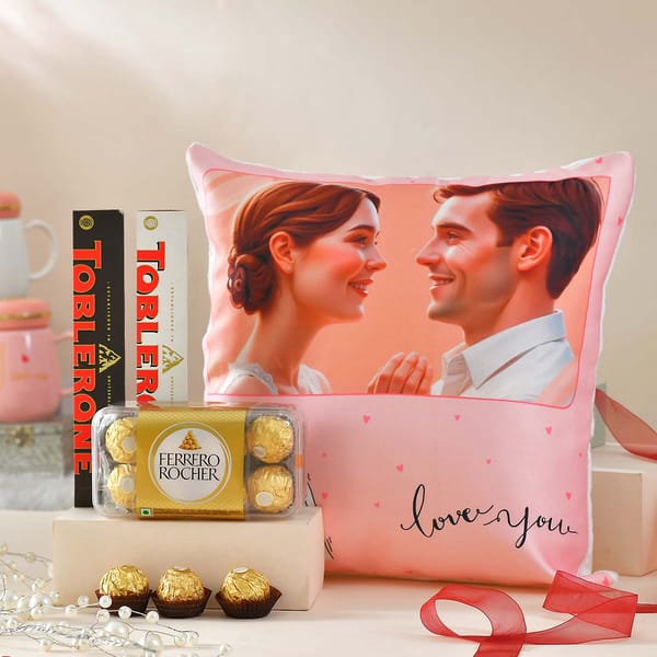 Sweet Love Chocolate And Cushion Valentine's Day Combo
