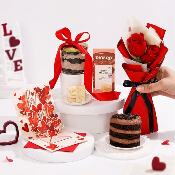 Sweet Surprise Hamper with Roses & Chocolates