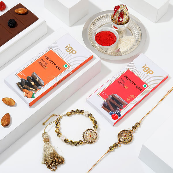 Sweet Surprises Bhai Bhabhi Rakhi Hamper