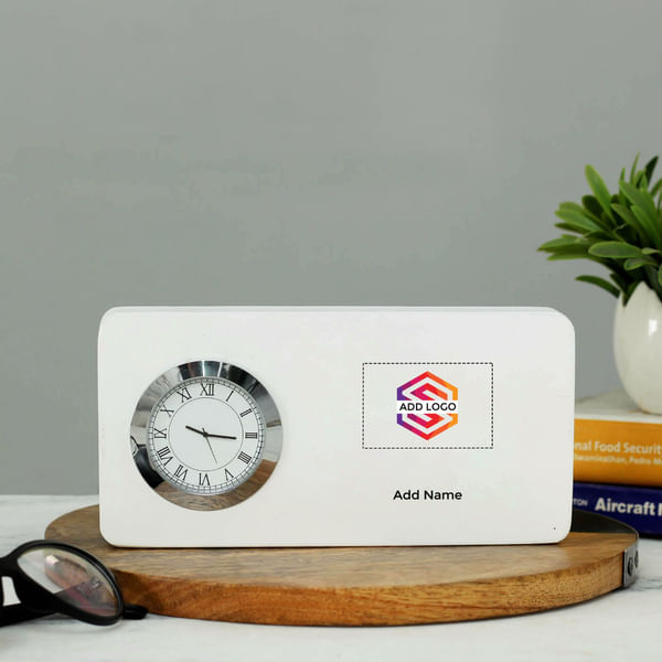 Table Clock - Customizable with Name & Logo